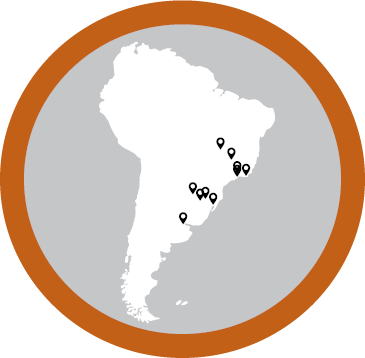 Carte de la région Amérique du Sud